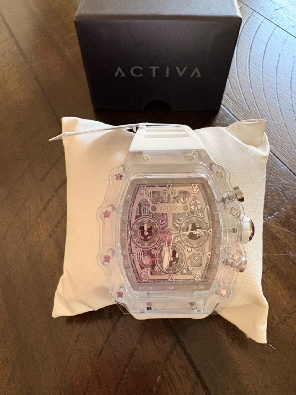 Ativa White Transparent Chronograph Watch